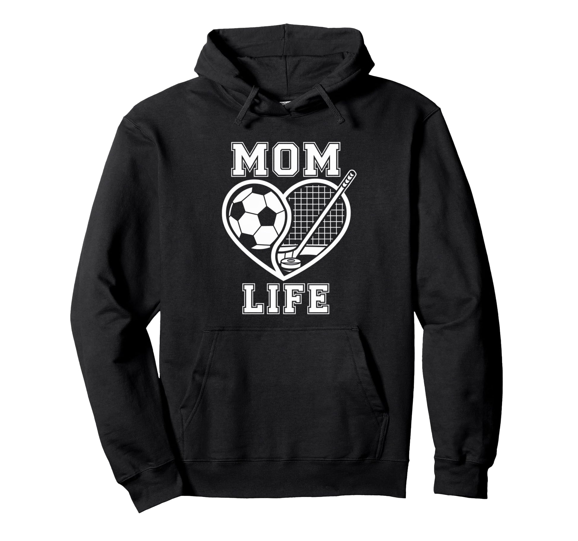 Mom Life Heart Funny Soccer Hoodie - Casual Everyday Wear for Adults - T-Shirt, Sweatshirt, Hoodie
