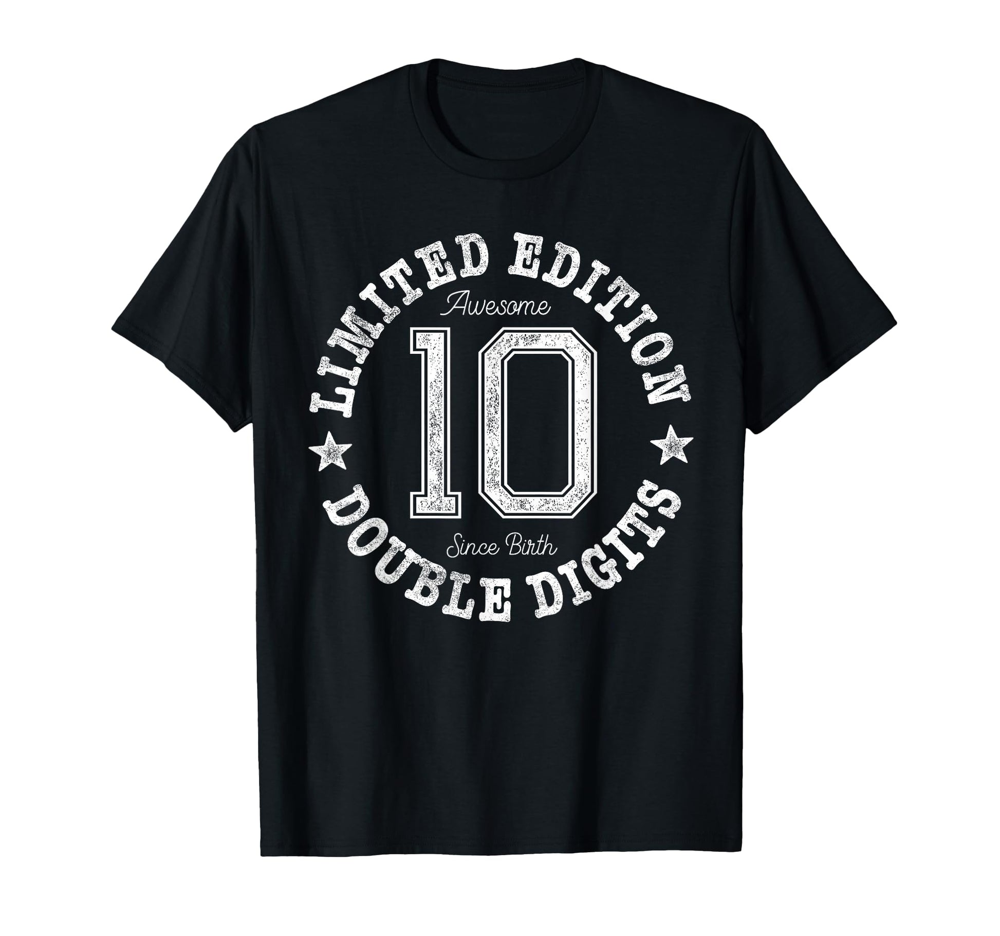 10 Double Digits 10Th Birthday 10 Year Old T-Shirt - Unique Graphic Unisex - T-Shirt, Sweatshirt, Hoodie