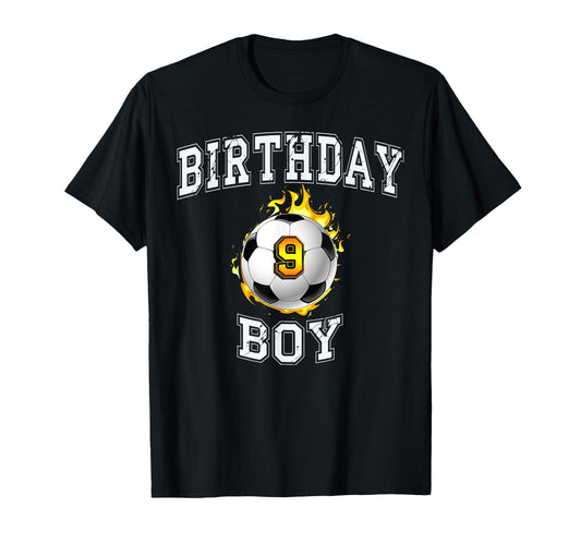 9Th Birthday Soccer 9 Years Old T-Shirt - Minimalist Print for Adults - T-Shirt, Sweatshirt, Hoodie