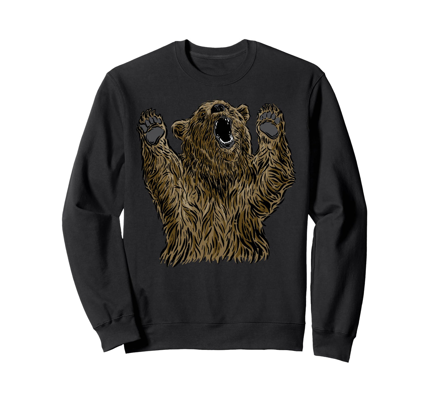 Bear Brown Head Bear Motif Sweatshirt - Casual Everyday Wear for Adults - T-Shirt, Sweatshirt, Hoodie