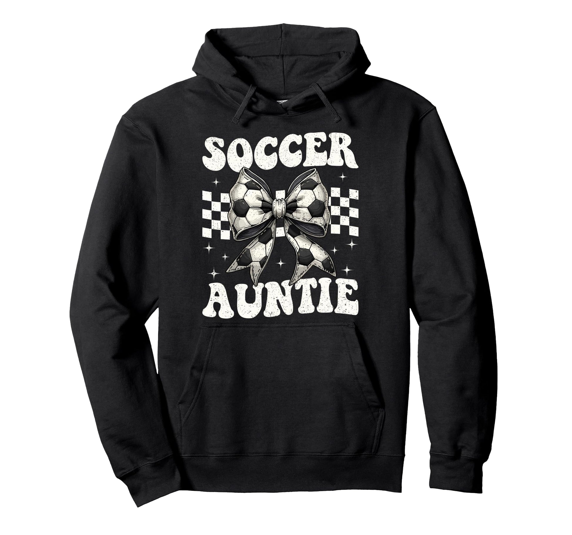 Soccer Auntie Funny Coquette Bow Hoodie - Novelty Apparel for Adults - T-Shirt, Sweatshirt, Hoodie