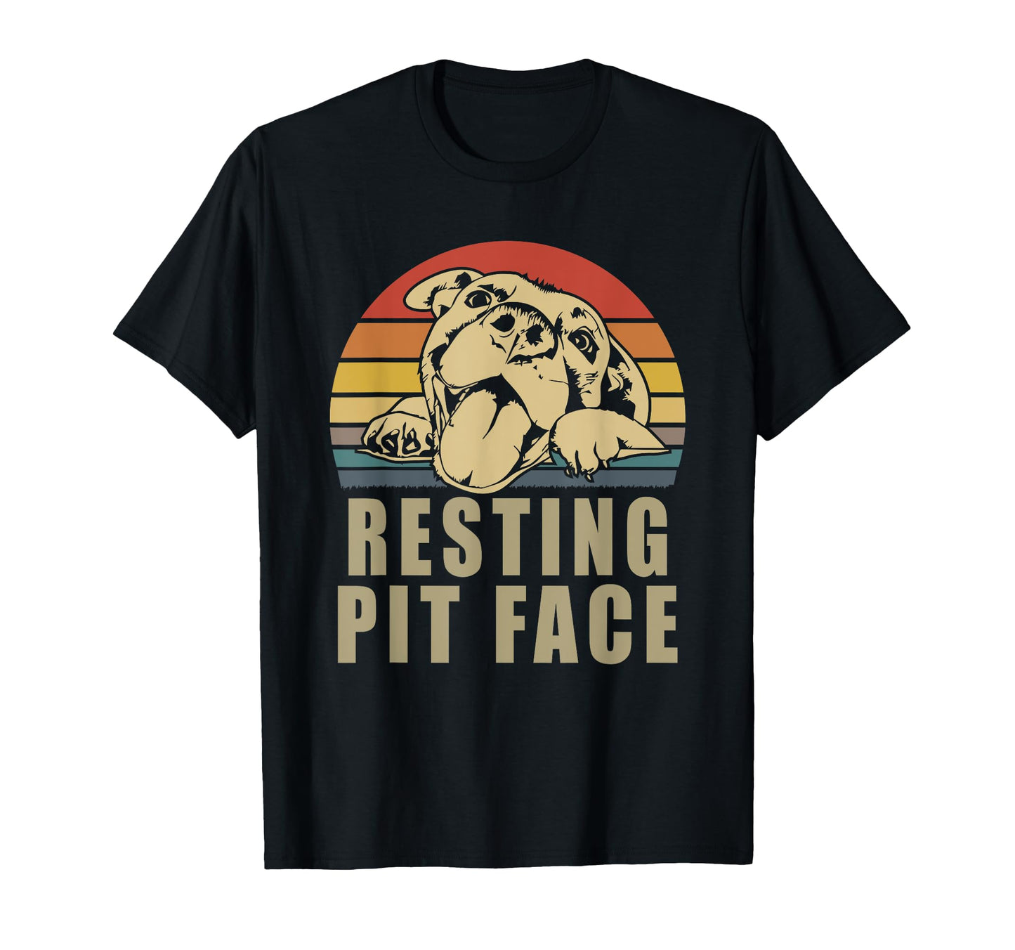 Resting Pit Face Pitbull Lovers Gift T-Shirt - Trendy Graphic for Adults - T-Shirt, Sweatshirt, Hoodie