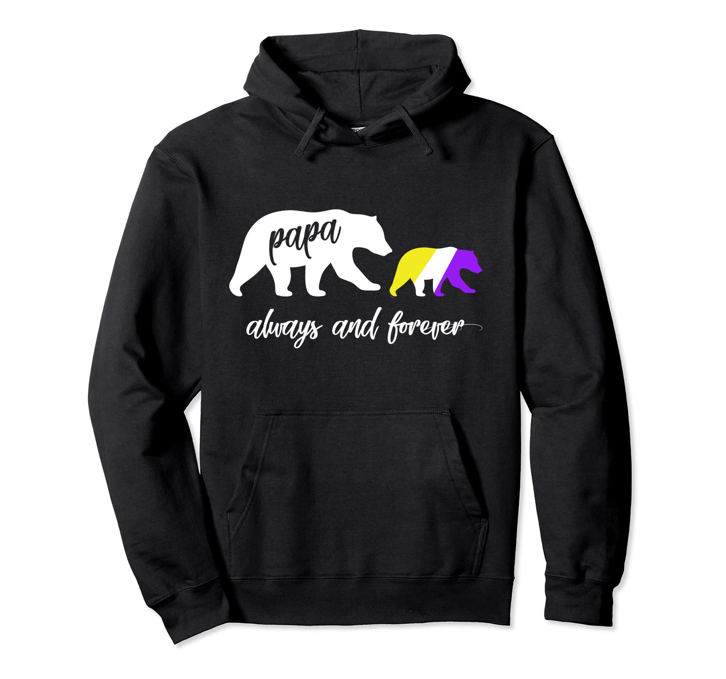 Nonbinary Papa Bear Gift Hoodie - Custom Art Print Men Women - T-Shirt, Sweatshirt, Hoodie
