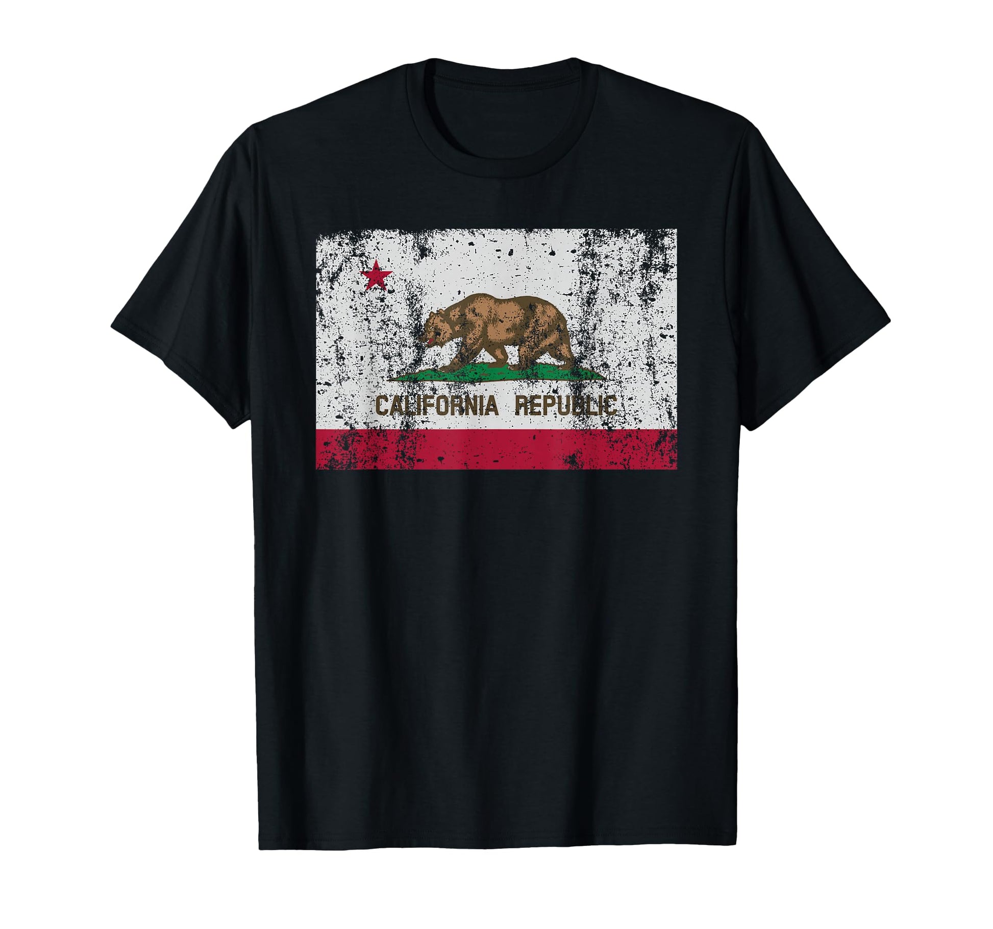State California Flag Distressed Gift T-Shirt - Streetwear Style Unisex - T-Shirt, Sweatshirt, Hoodie