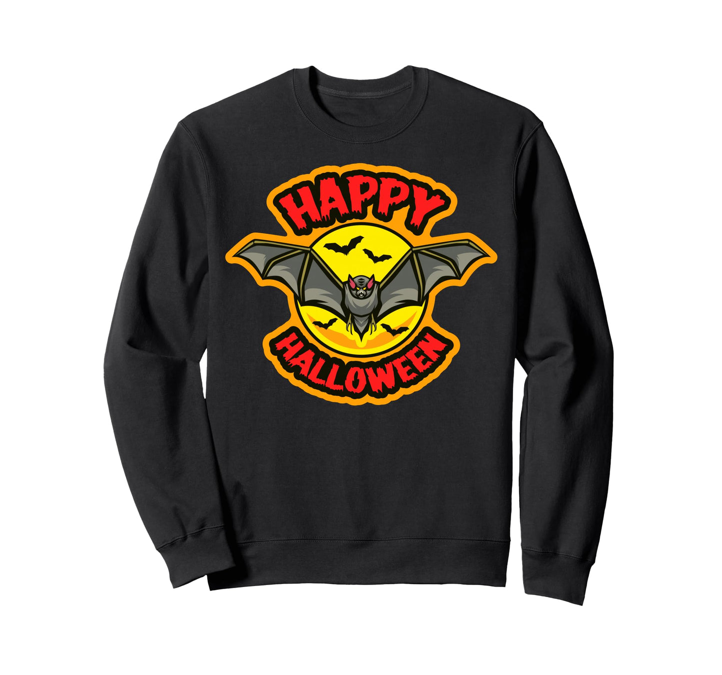 Funny Happy Halloween Vampire Bat Sweatshirt - Fun Novelty Design Unisex - T-Shirt, Sweatshirt, Hoodie