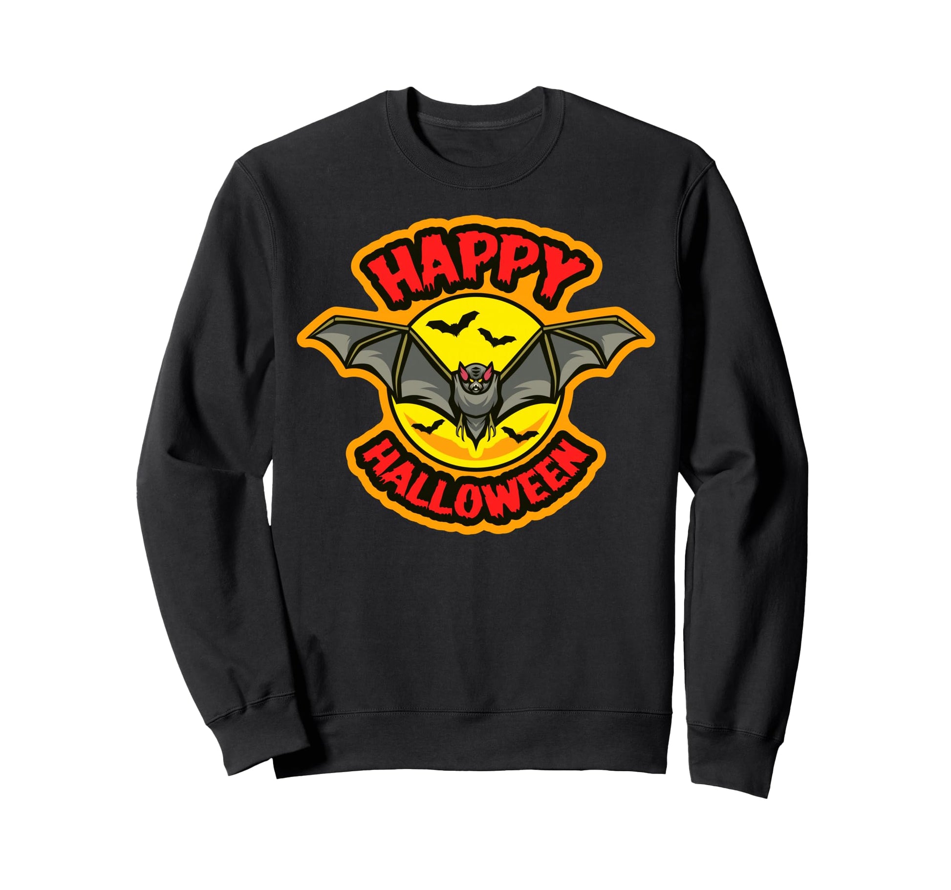 Funny Happy Halloween Vampire Bat Sweatshirt - Fun Novelty Design Unisex - T-Shirt, Sweatshirt, Hoodie