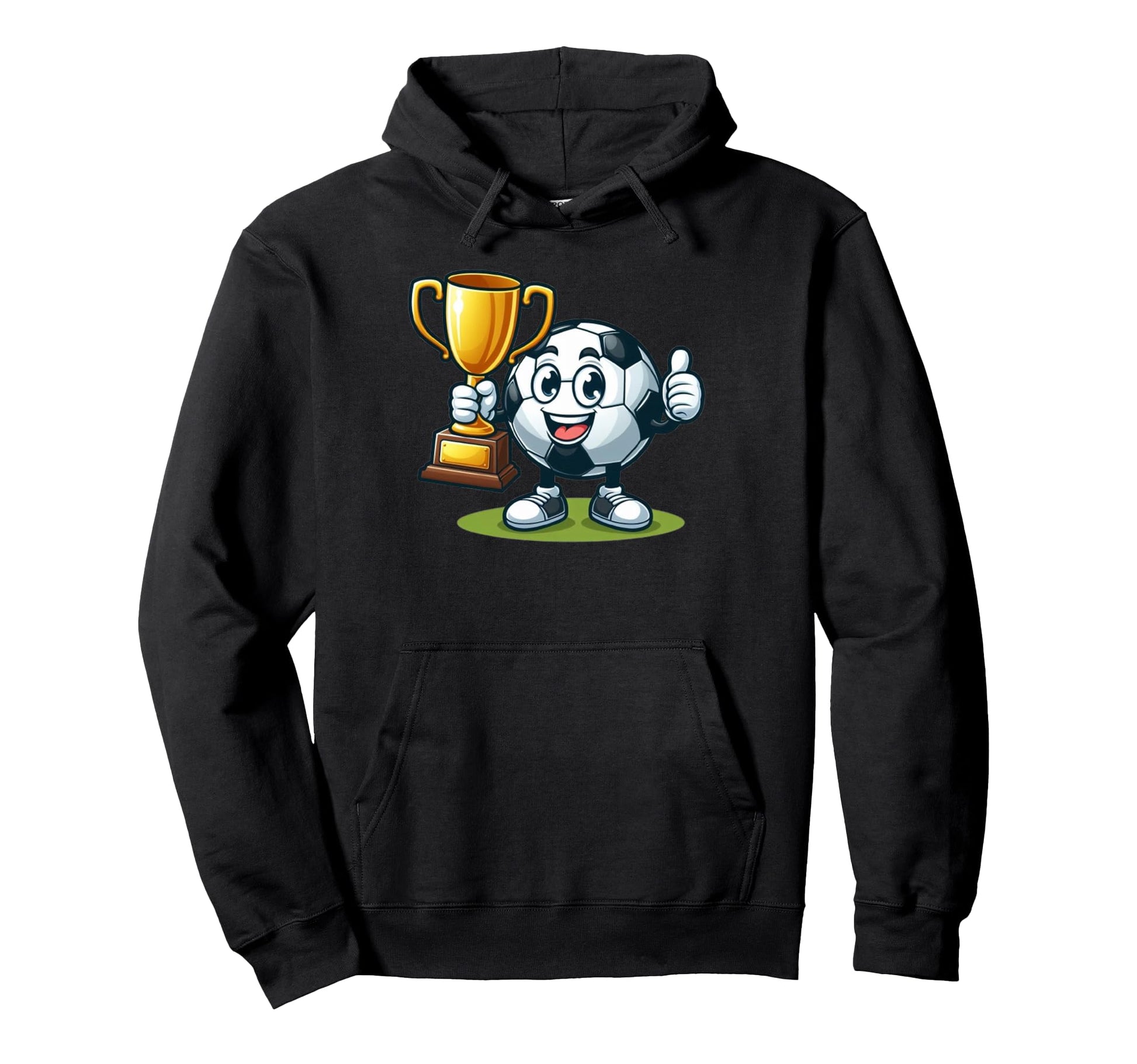 Soccer Trophy Winner Champions Soccer Ball Hoodie - Unique Graphic Unisex - T-Shirt, Sweatshirt, Hoodie