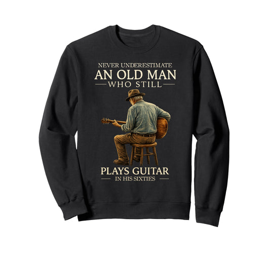 60Th Birthday Acoustic Guitar Sweatshirt - Minimalist Print Men Women - T-Shirt, Sweatshirt, Hoodie