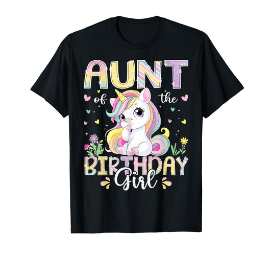 Aunt Birthday Kawaii Unicorn Family T-Shirt - Trendy Graphic Unisex - T-Shirt, Sweatshirt, Hoodie
