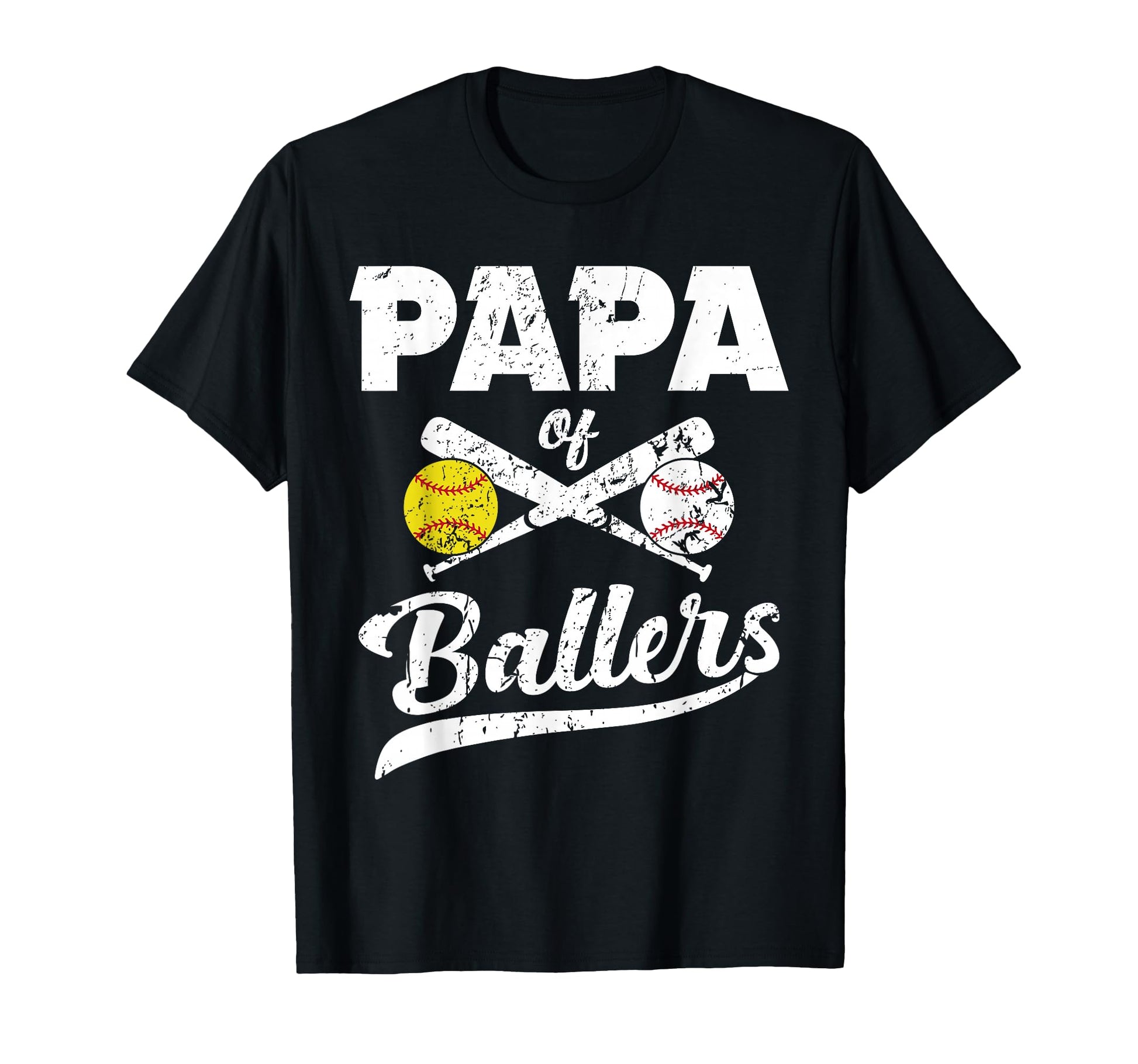 Papa Ballers Papa Baseball And T-Shirt - Trendy Graphic for Adults - T-Shirt, Sweatshirt, Hoodie
