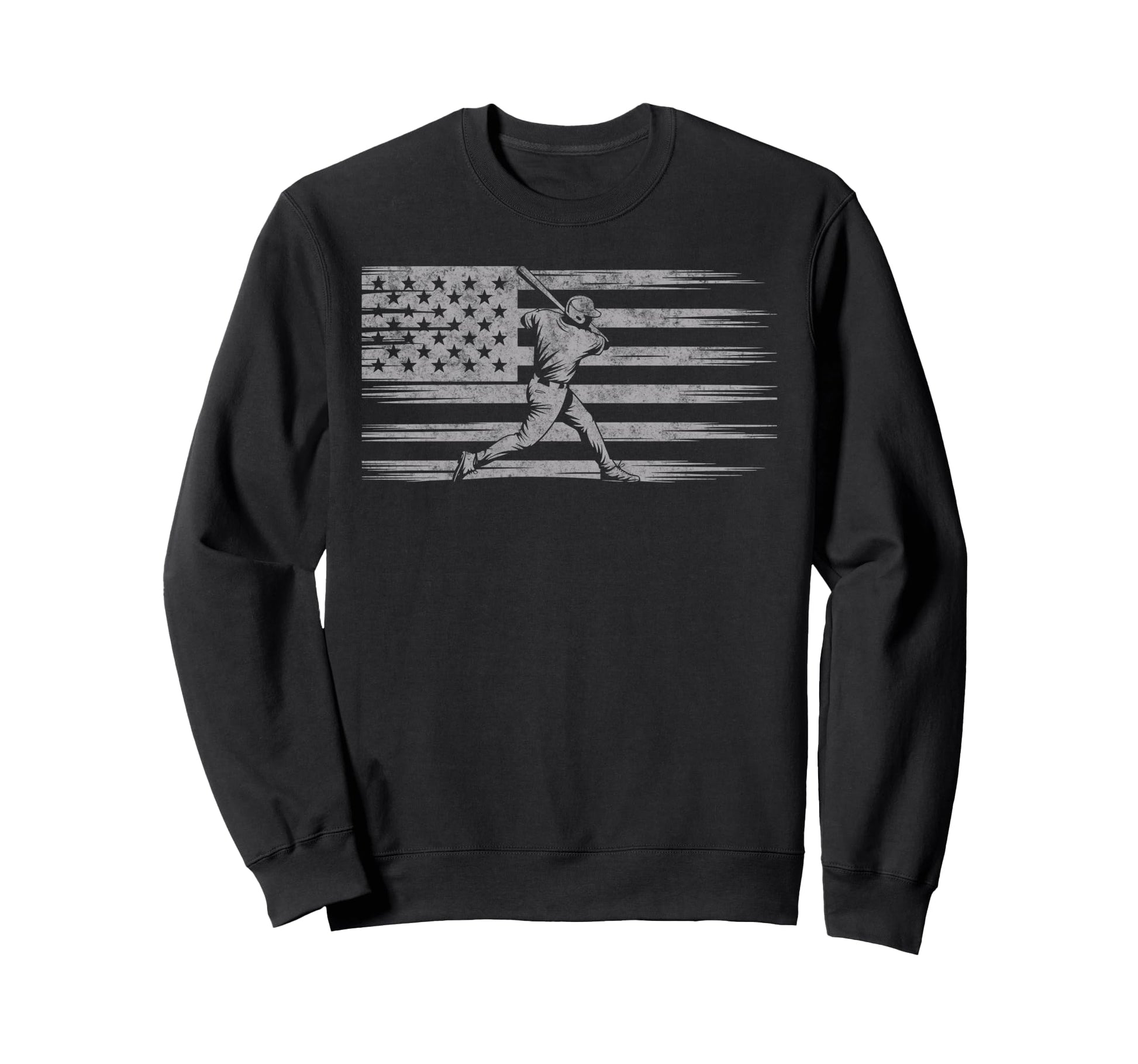 Baseball Us Flag Baseball Lover Dad Sweatshirt - Aesthetic Graphic Unisex - T-Shirt, Sweatshirt, Hoodie