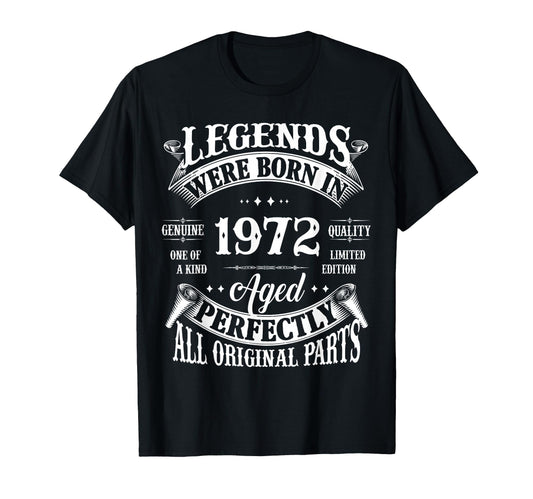 54Th Birthday Legends Born 1972 54 T-Shirt - Aesthetic Graphic Unisex - T-Shirt, Sweatshirt, Hoodie