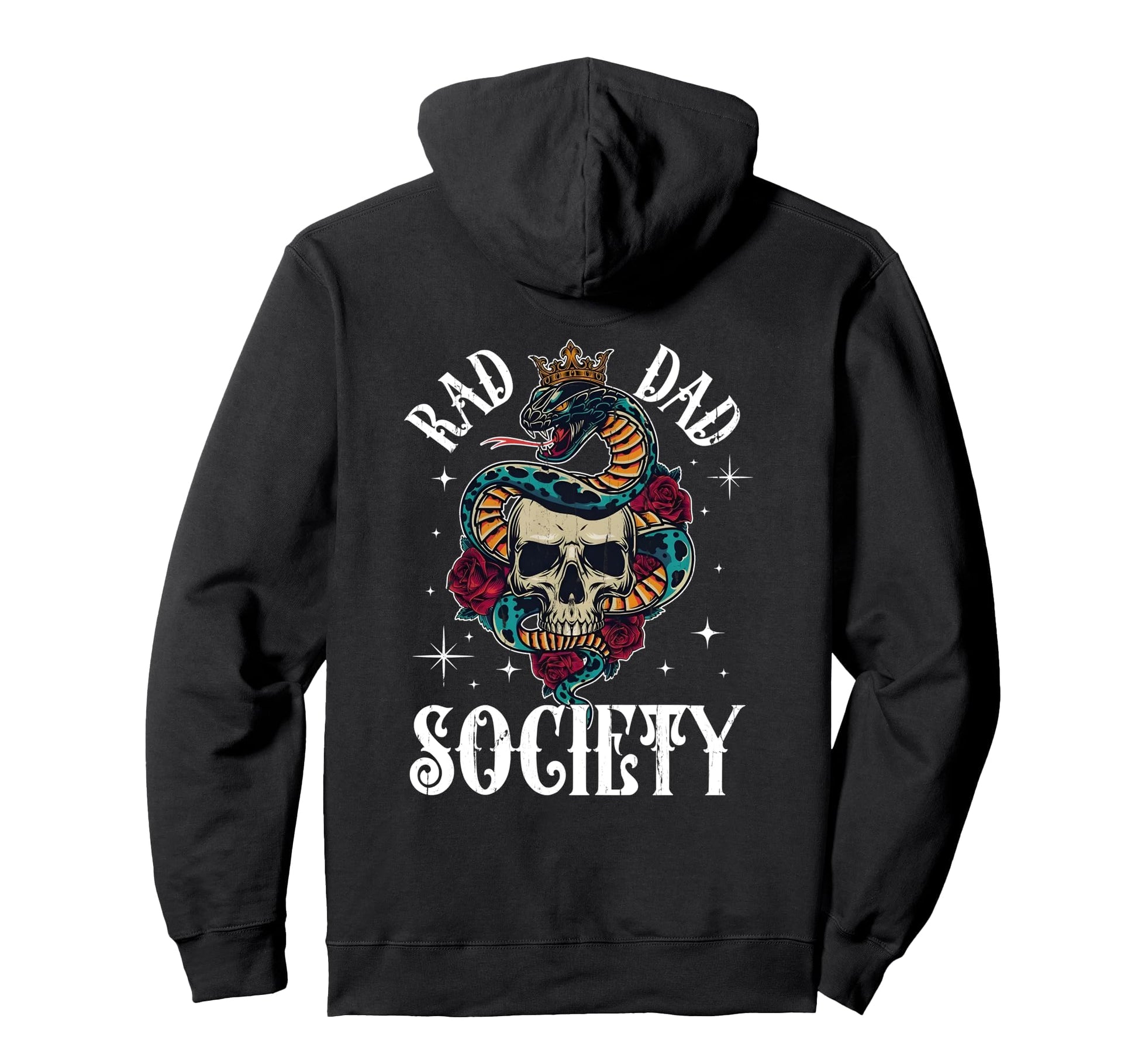 Rad Dad Society Dad Life Dad Club Back Hoodie - Fun Novelty Design Unisex - T-Shirt, Sweatshirt, Hoodie