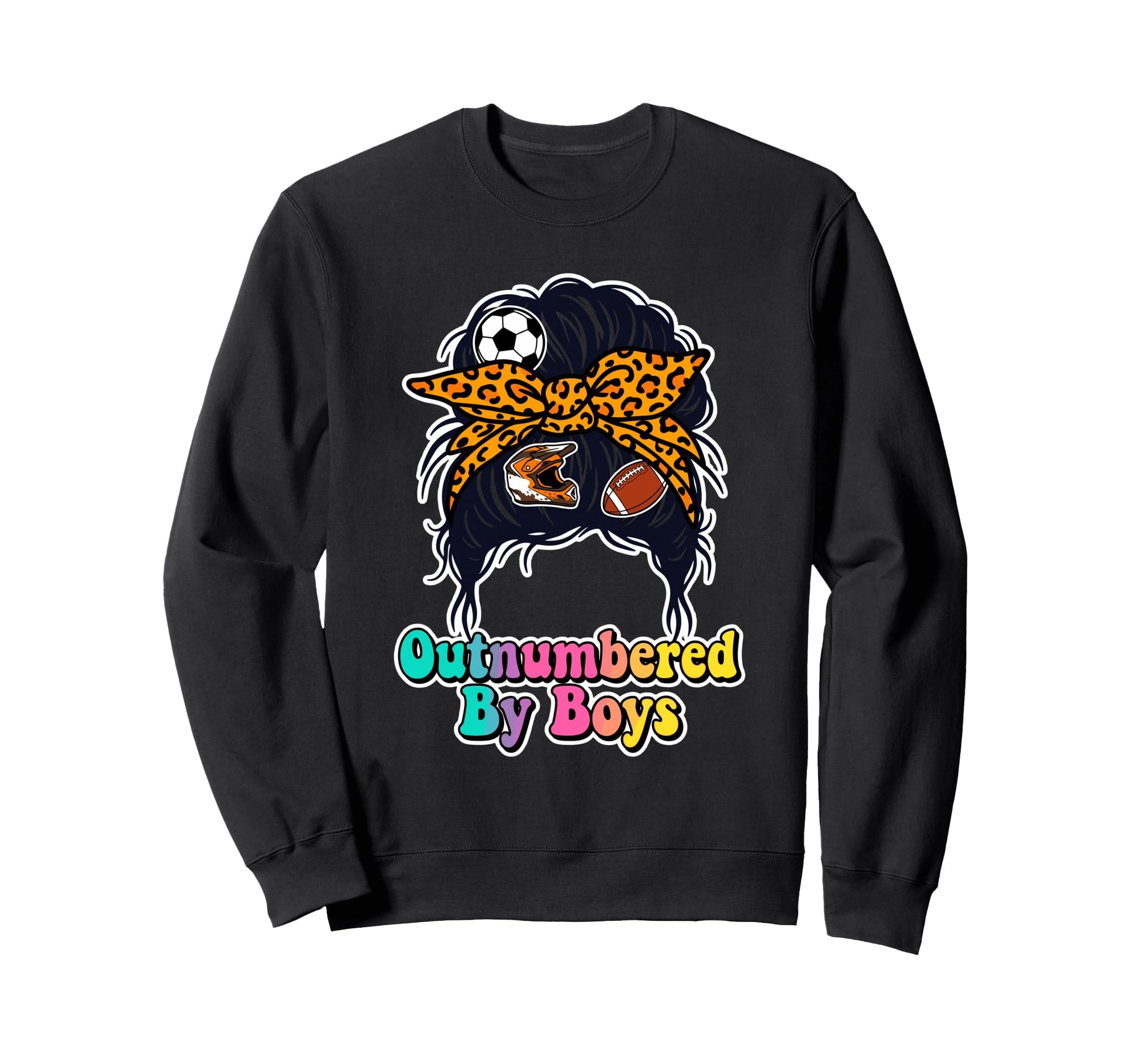 Outnumbered Soccer Mom Life Hair Sweatshirt - Novelty Apparel for Adults - T-Shirt, Sweatshirt, Hoodie