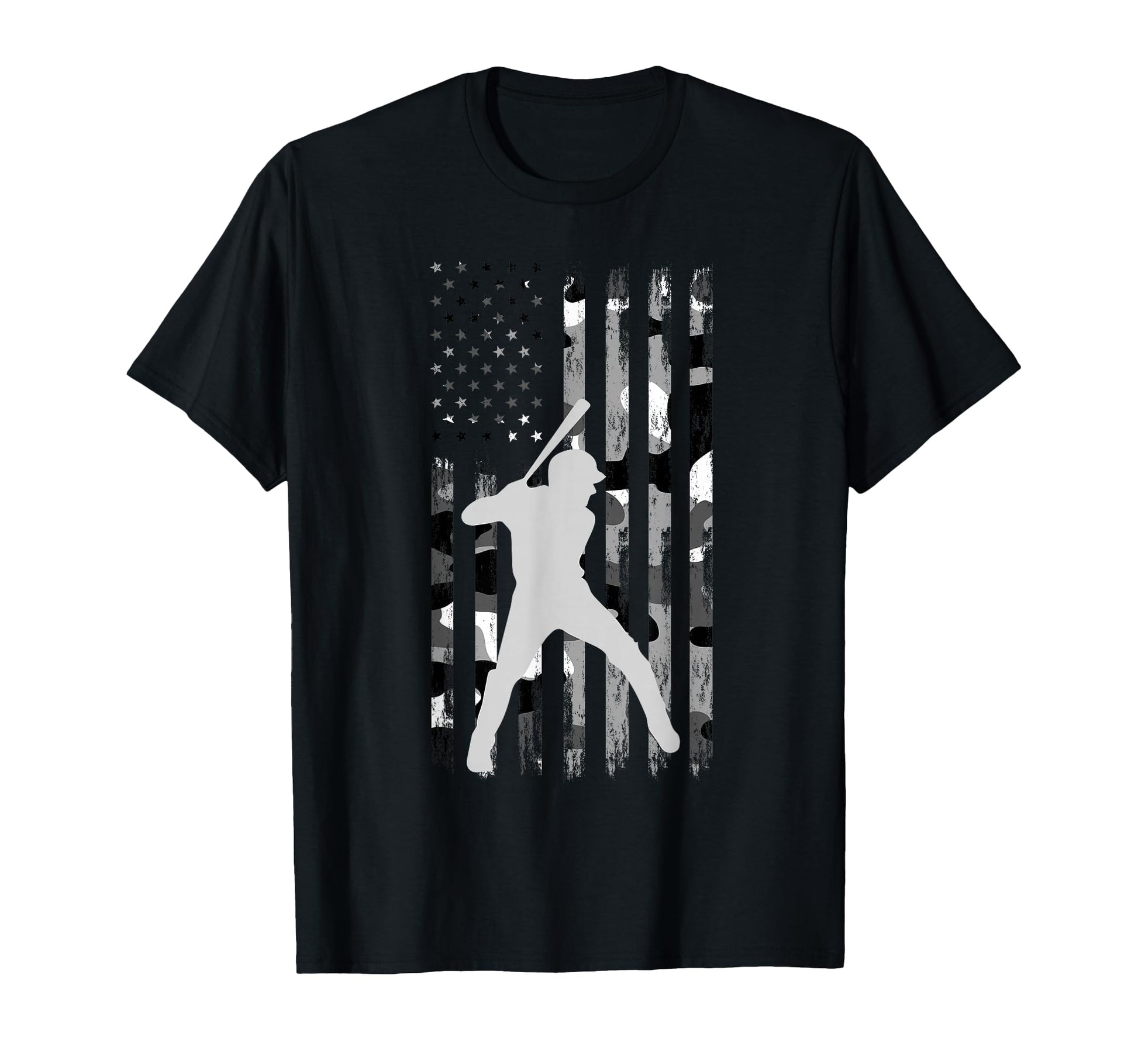 Baseball Player American Flag Usa T-Shirt - Aesthetic Graphic for Adults - T-Shirt, Sweatshirt, Hoodie