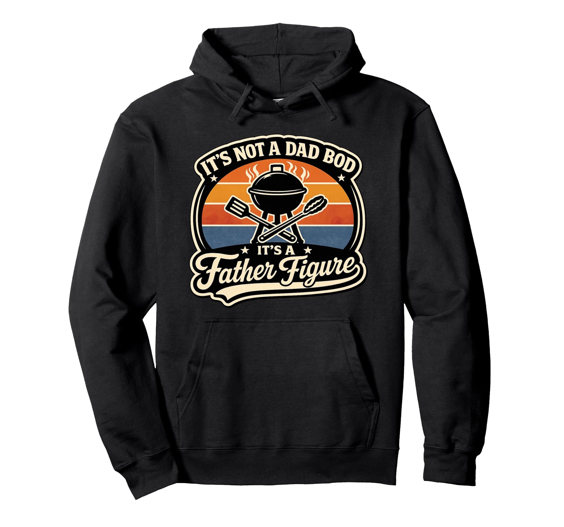 Dad Bod Father Figure Bbq Grill Sunset Hoodie - Custom Art Print for Adults - T-Shirt, Sweatshirt, Hoodie