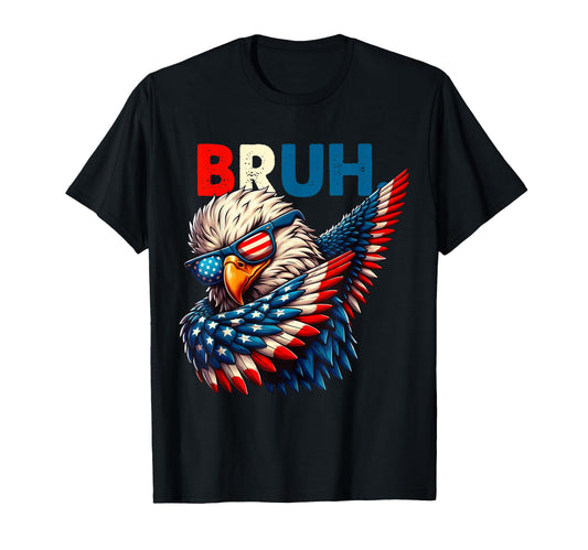 American Flag Bruh Dabbing Eagle 4Th July T-Shirt - Graphic Print Men Women - T-Shirt, Sweatshirt, Hoodie