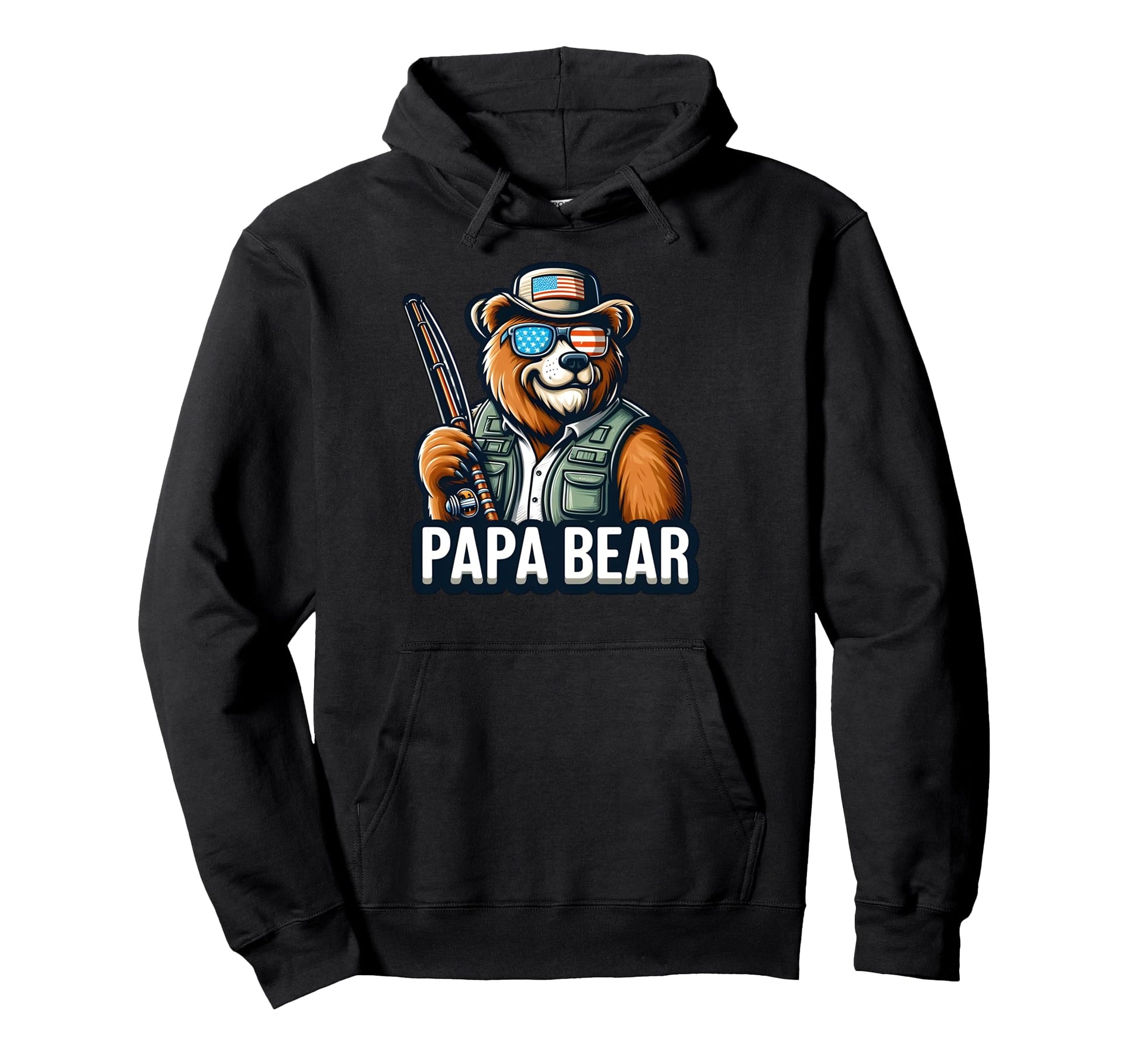 Papa Bear Gifts Funny Birthday Fun Hoodie - Minimalist Print for Adults - T-Shirt, Sweatshirt, Hoodie