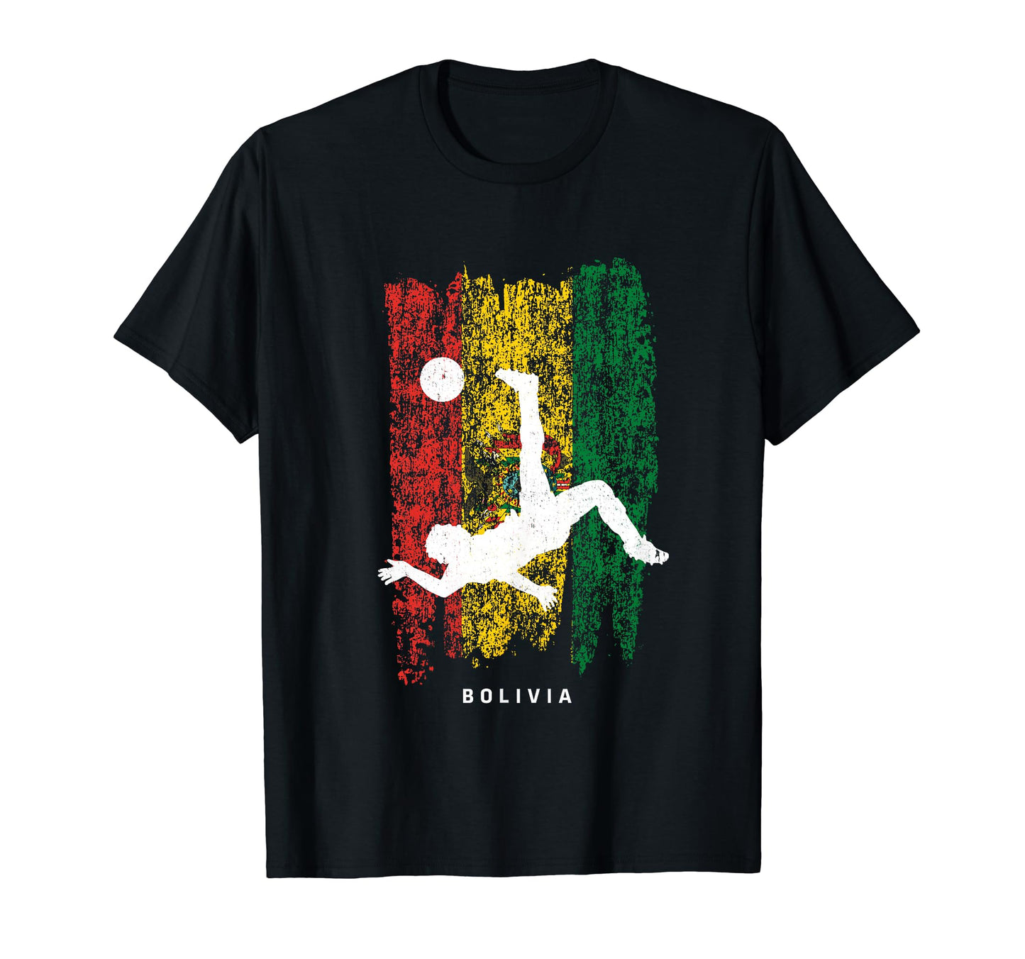 Bolivia Flag Soccer Player Silhouette T-Shirt - Trendy Graphic for Adults - T-Shirt, Sweatshirt, Hoodie