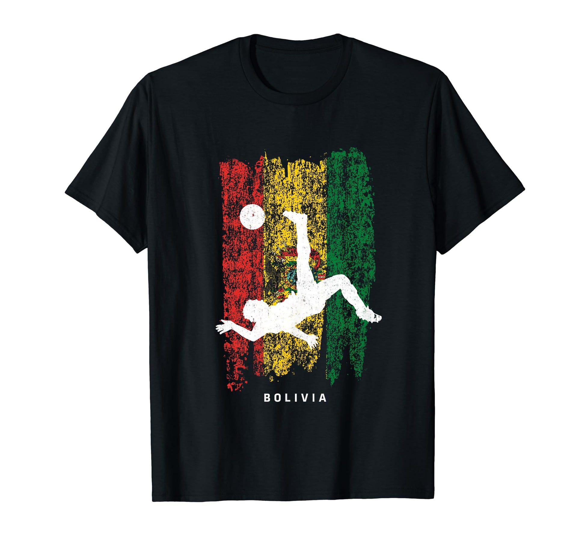 Bolivia Flag Soccer Player Silhouette T-Shirt - Trendy Graphic for Adults - T-Shirt, Sweatshirt, Hoodie