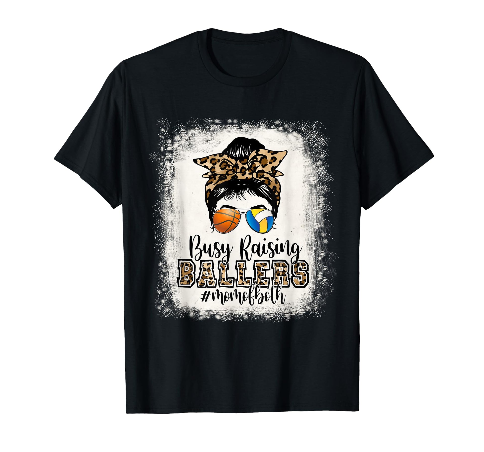 Busy Raising Ballers Mom Both T-Shirt - Novelty Apparel for Adults - T-Shirt, Sweatshirt, Hoodie
