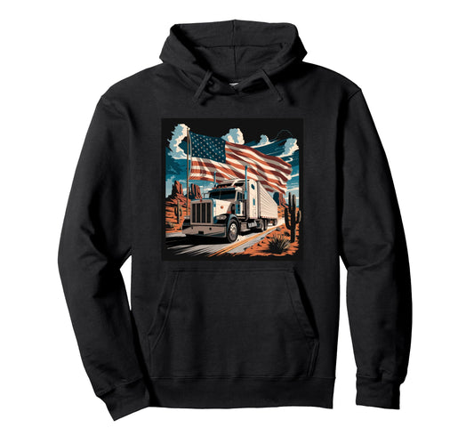 American Truckers Trucker Or Trucker Dad Hoodie - Graphic Print Unisex - T-Shirt, Sweatshirt, Hoodie