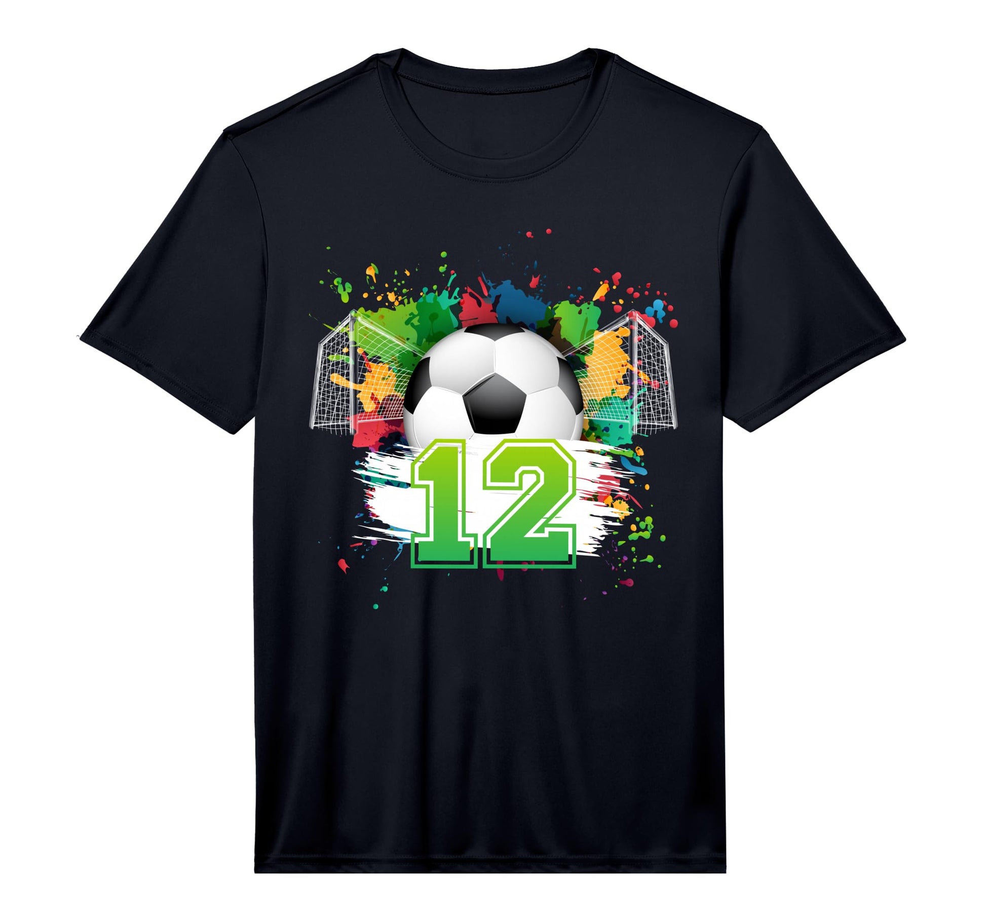 12Th Soccer Birthday Party 12 Year T-Shirt - Minimalist Print for Adults - T-Shirt, Sweatshirt, Hoodie