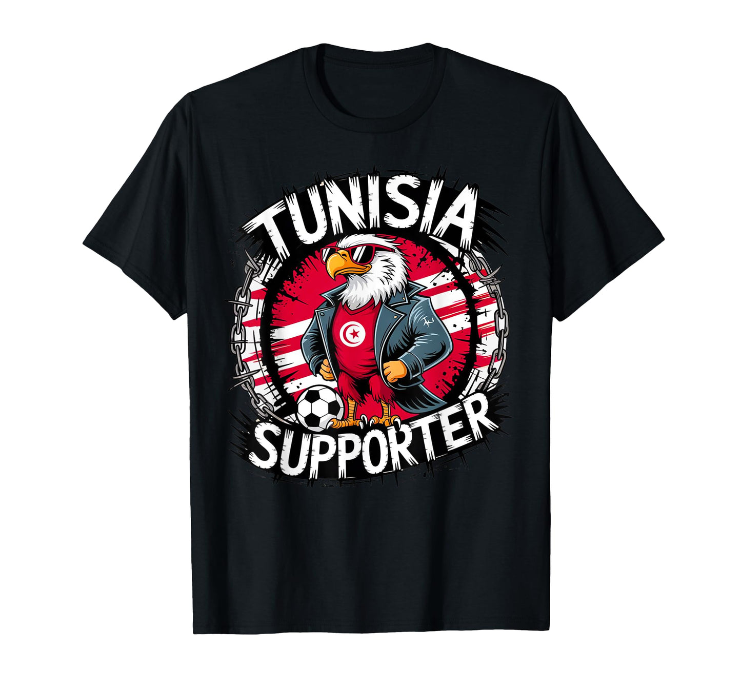 Tunisian Flag Football Fans T-Shirt - Fun Novelty Design Men Women - T-Shirt, Sweatshirt, Hoodie
