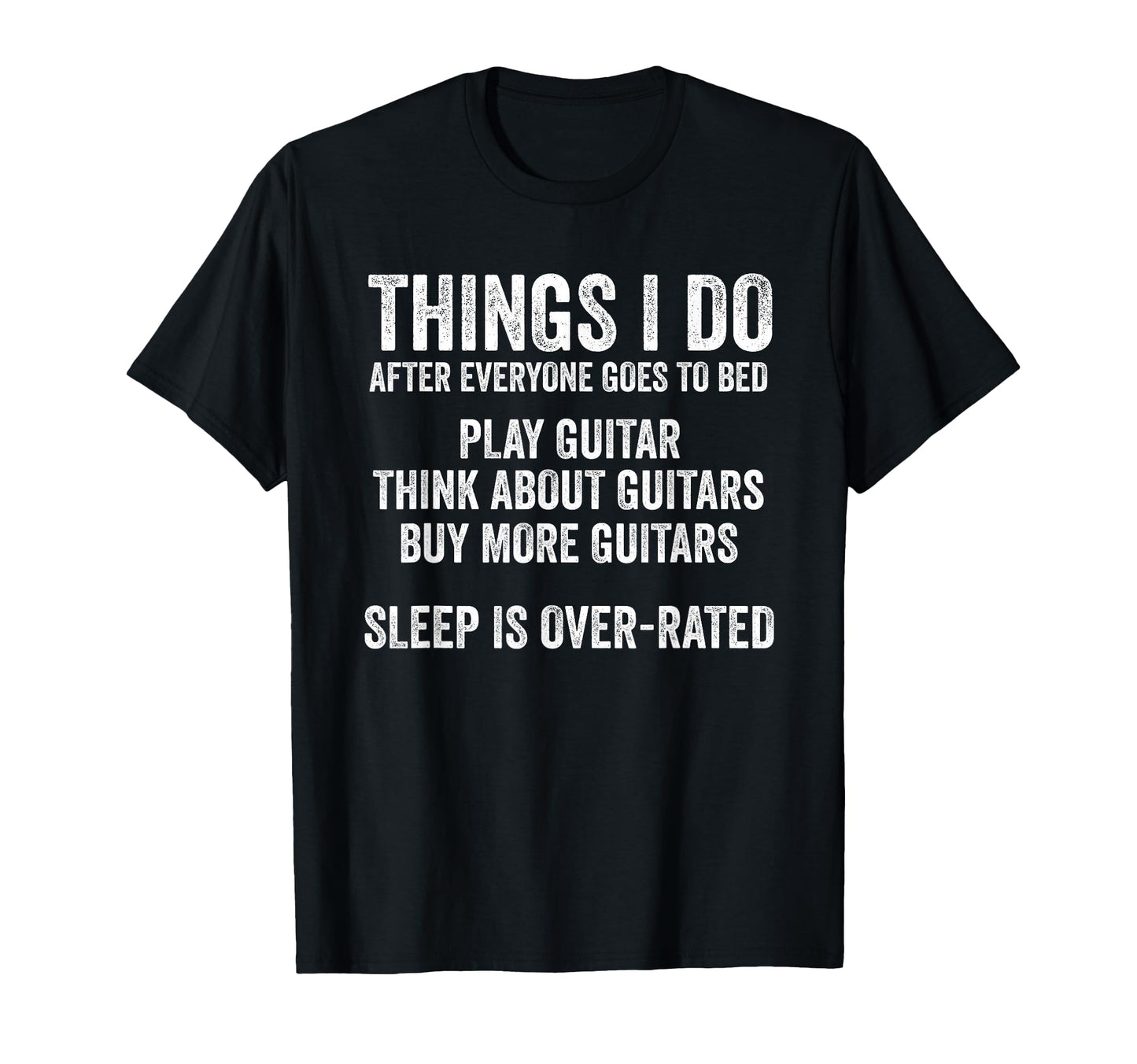 Funny Guitar Dad Sleep Overrated T-Shirt - Minimalist Print for Adults - T-Shirt, Sweatshirt, Hoodie