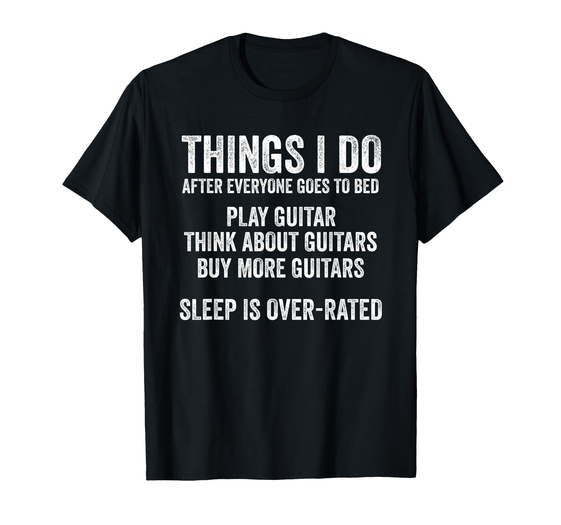 Funny Guitar Dad Sleep Overrated T-Shirt - Minimalist Print for Adults - T-Shirt, Sweatshirt, Hoodie