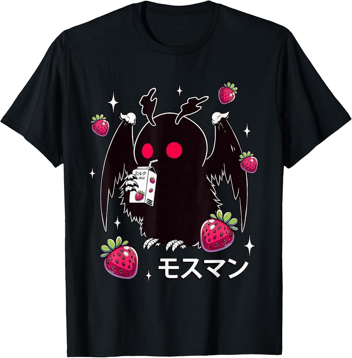 Japanese Otaku Anime Mothman Strawberry Milkshake Unisex T-shirt, Sweatshirt, Hoodie, Long Sleeve Tee - T-Shirt, Sweatshirt, Hoodie