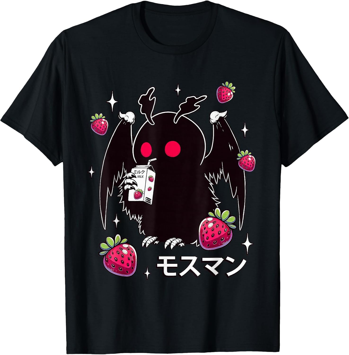 Japanese Otaku Anime Mothman Strawberry Milkshake Unisex T-shirt, Sweatshirt, Hoodie, Long Sleeve Tee - T-Shirt, Sweatshirt, Hoodie