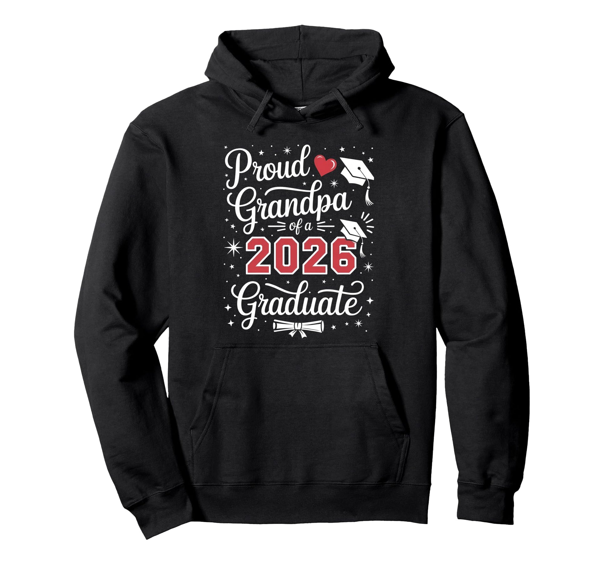 Proud Grandpa Class 2026 Graduate Hoodie - Graphic Print Men Women - T-Shirt, Sweatshirt, Hoodie