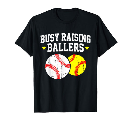 Baseball Softball Mom Busy Raising T-Shirt - Streetwear Style Unisex - T-Shirt, Sweatshirt, Hoodie