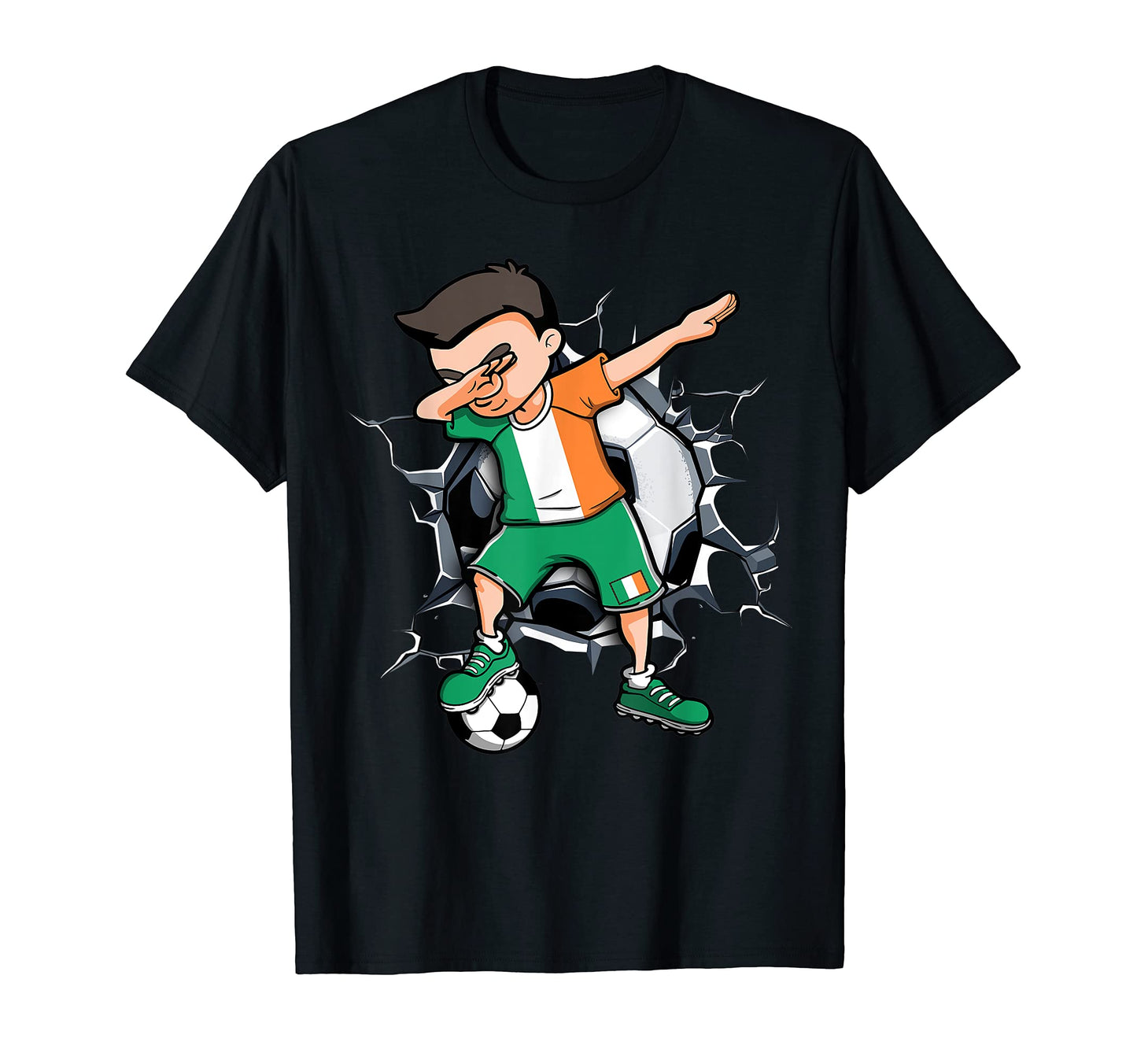 Dabbing Soccer Ireland Football Fans T-Shirt - Minimalist Print for Adults - T-Shirt, Sweatshirt, Hoodie