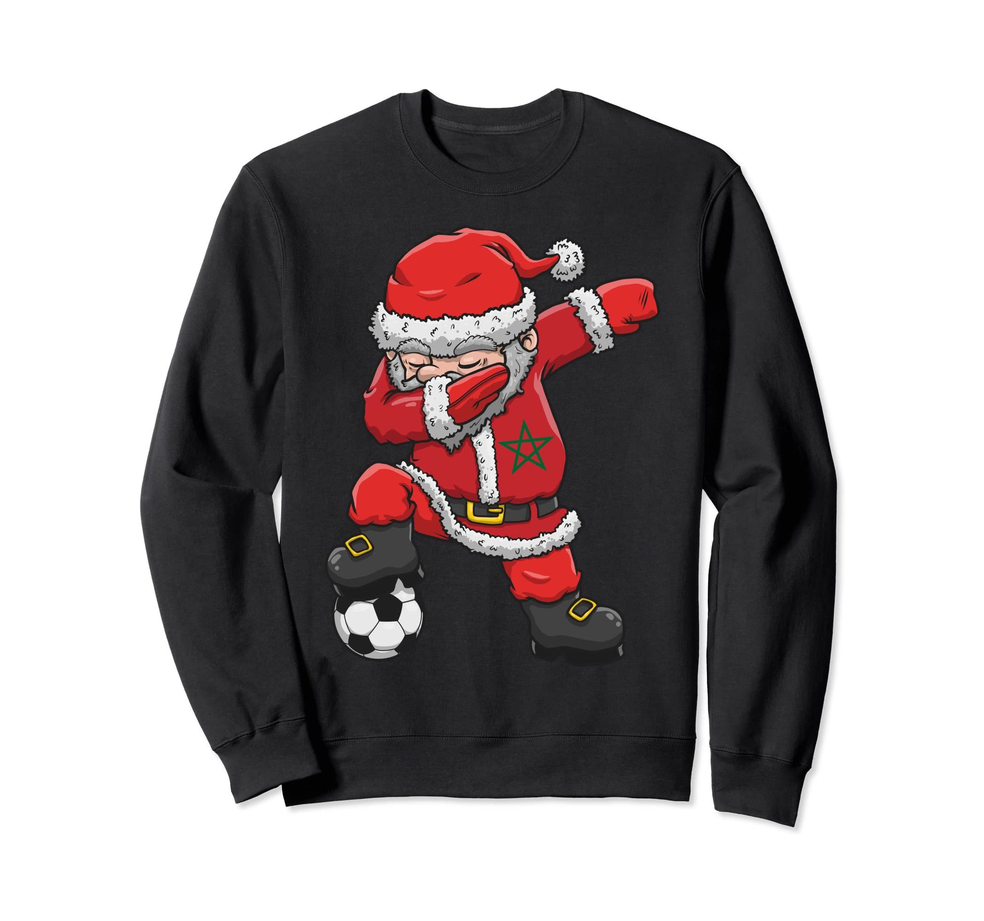 Soccer Dabbing Santa Morocco Sweatshirt - Novelty Apparel Men Women - T-Shirt, Sweatshirt, Hoodie