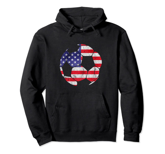 American Flag Soccer Lover 4Th July Family Hoodie - Minimalist Print Unisex - T-Shirt, Sweatshirt, Hoodie