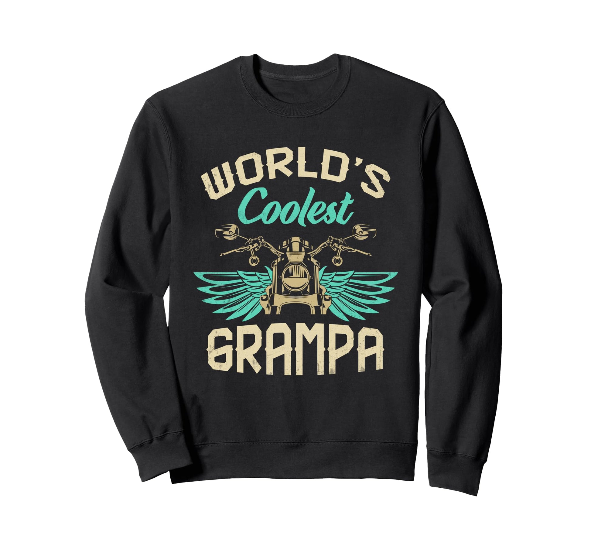 Worlds Coolest Grampa Motorcycle Sweatshirt - Aesthetic Graphic for Adults - T-Shirt, Sweatshirt, Hoodie