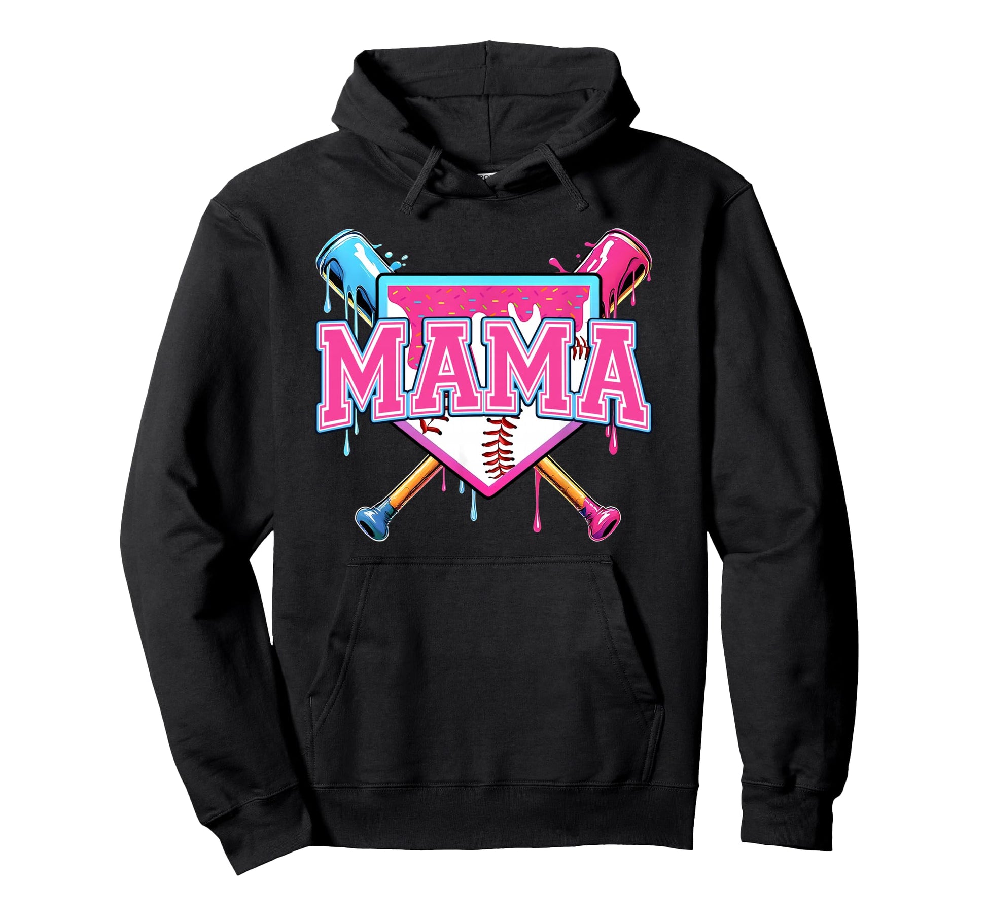 Baseball Drip Mom Ice Cream Drip Mama Hoodie - Unique Graphic Unisex - T-Shirt, Sweatshirt, Hoodie