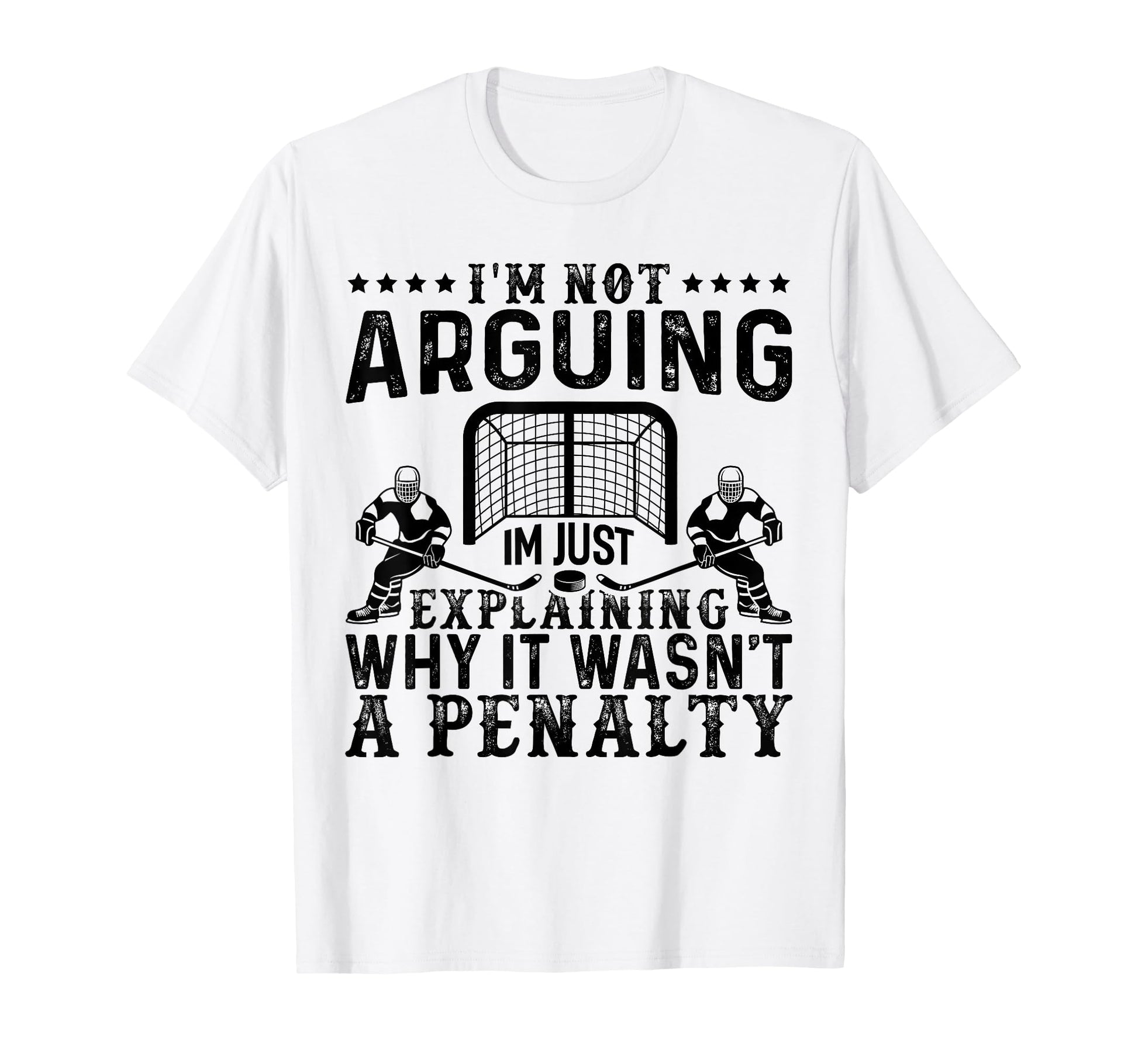 Hockey Player Arguing Gift Funny T-Shirt - Minimalist Print for Adults - T-Shirt, Sweatshirt, Hoodie