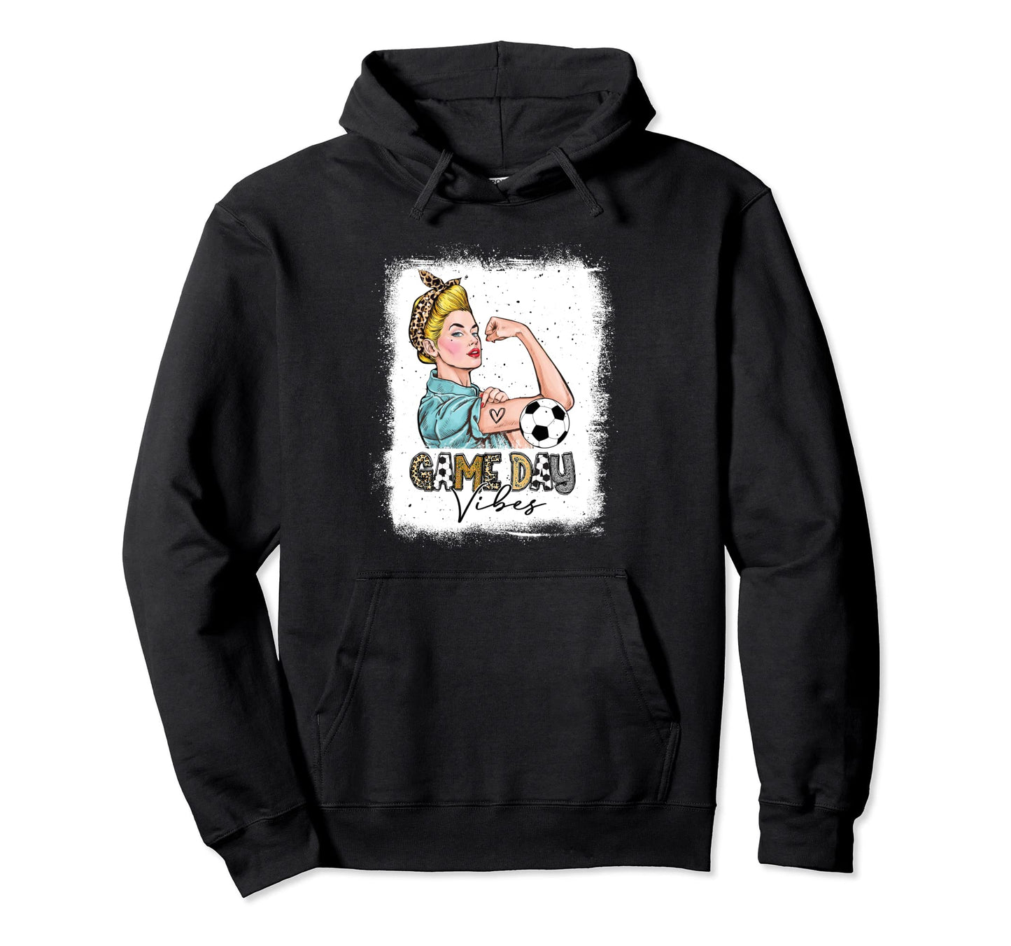 Bleached Soccer Game Day Vibes Soccer Hoodie - Trendy Graphic Men Women - T-Shirt, Sweatshirt, Hoodie