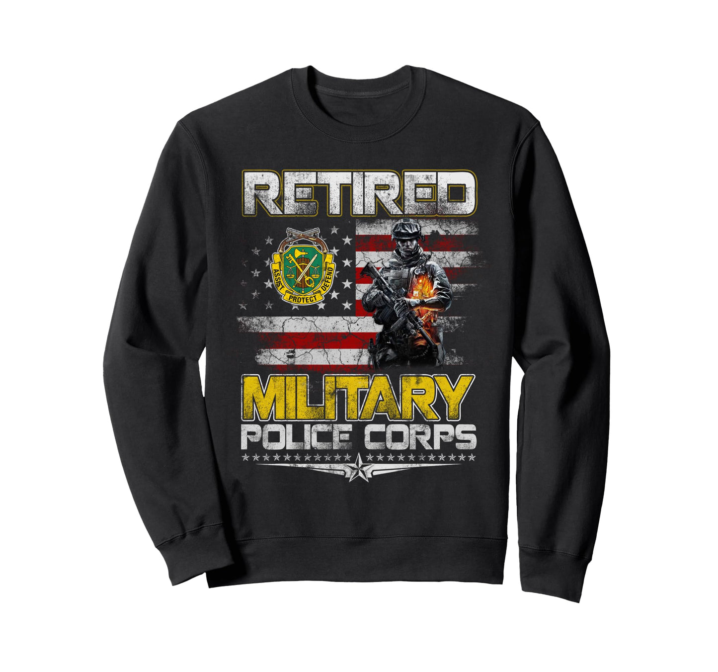 Retired Military Police Sweatshirt - Casual Everyday Wear Men Women - T-Shirt, Sweatshirt, Hoodie