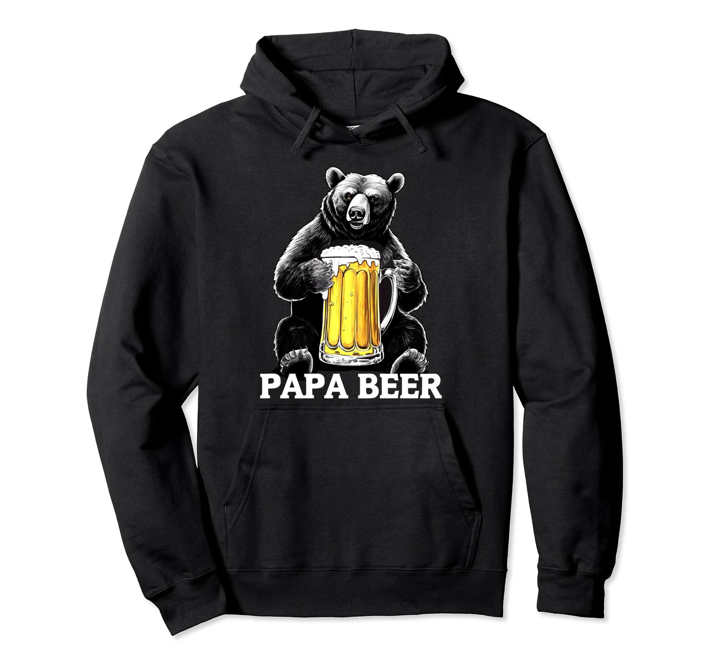 Papa Beer Dad Gifts Bear Beer Glass Hoodie - Unique Graphic Men Women - T-Shirt, Sweatshirt, Hoodie