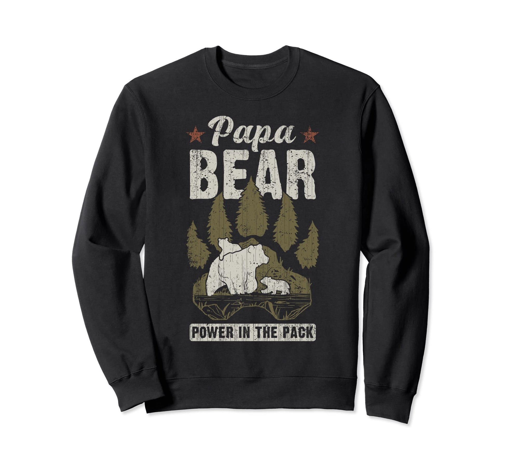Papa Bear 2 Cubs 2 Children Dad Sweatshirt - Unique Graphic Men Women - T-Shirt, Sweatshirt, Hoodie