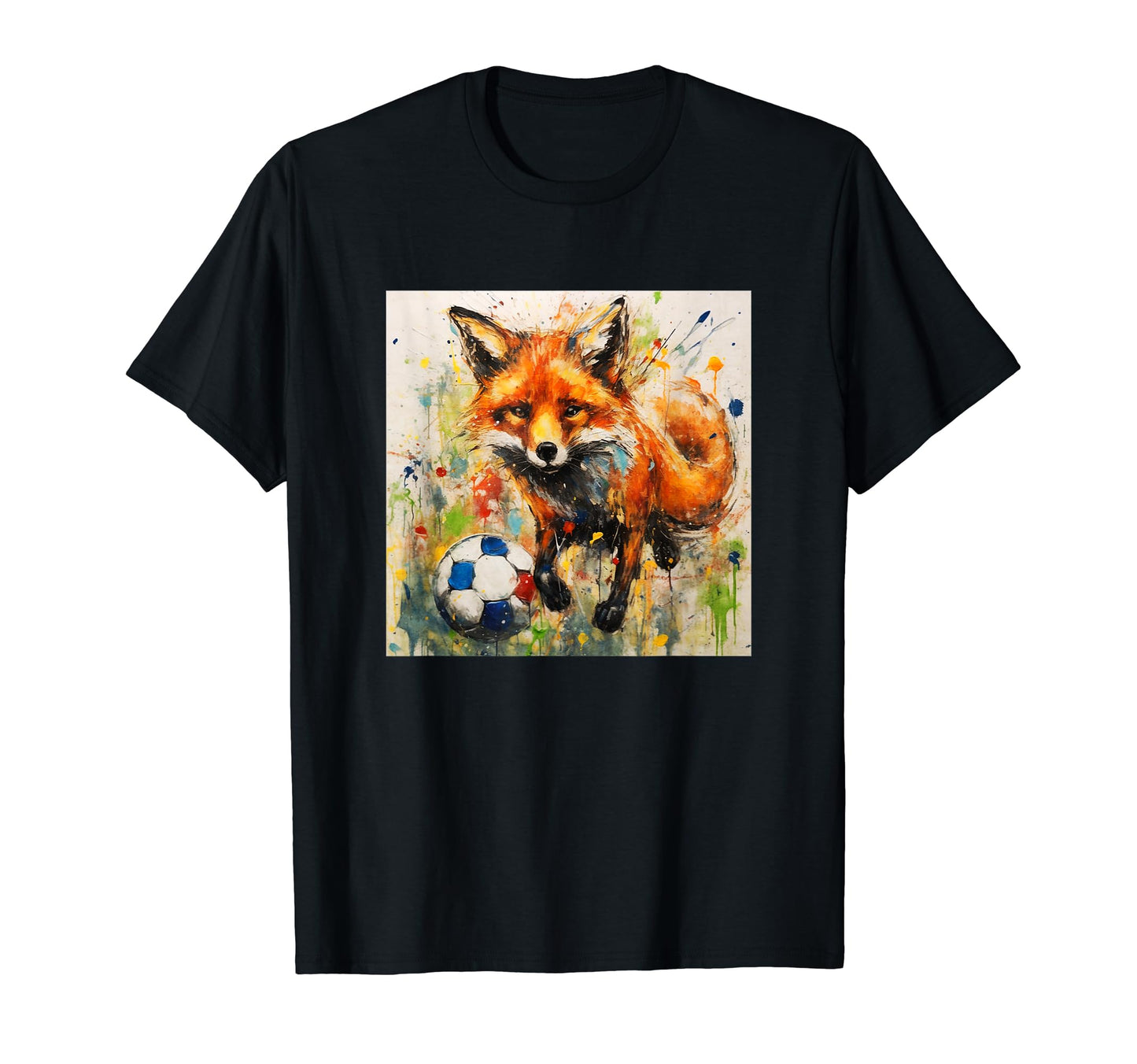 Colorful Artistic Sketch Oil Painting Fox T-Shirt - Novelty Apparel Unisex - T-Shirt, Sweatshirt, Hoodie