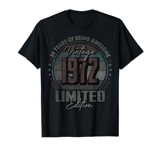 1972 54 Year Old 54Th Birthday T-Shirt - Unique Graphic Unisex - T-Shirt, Sweatshirt, Hoodie