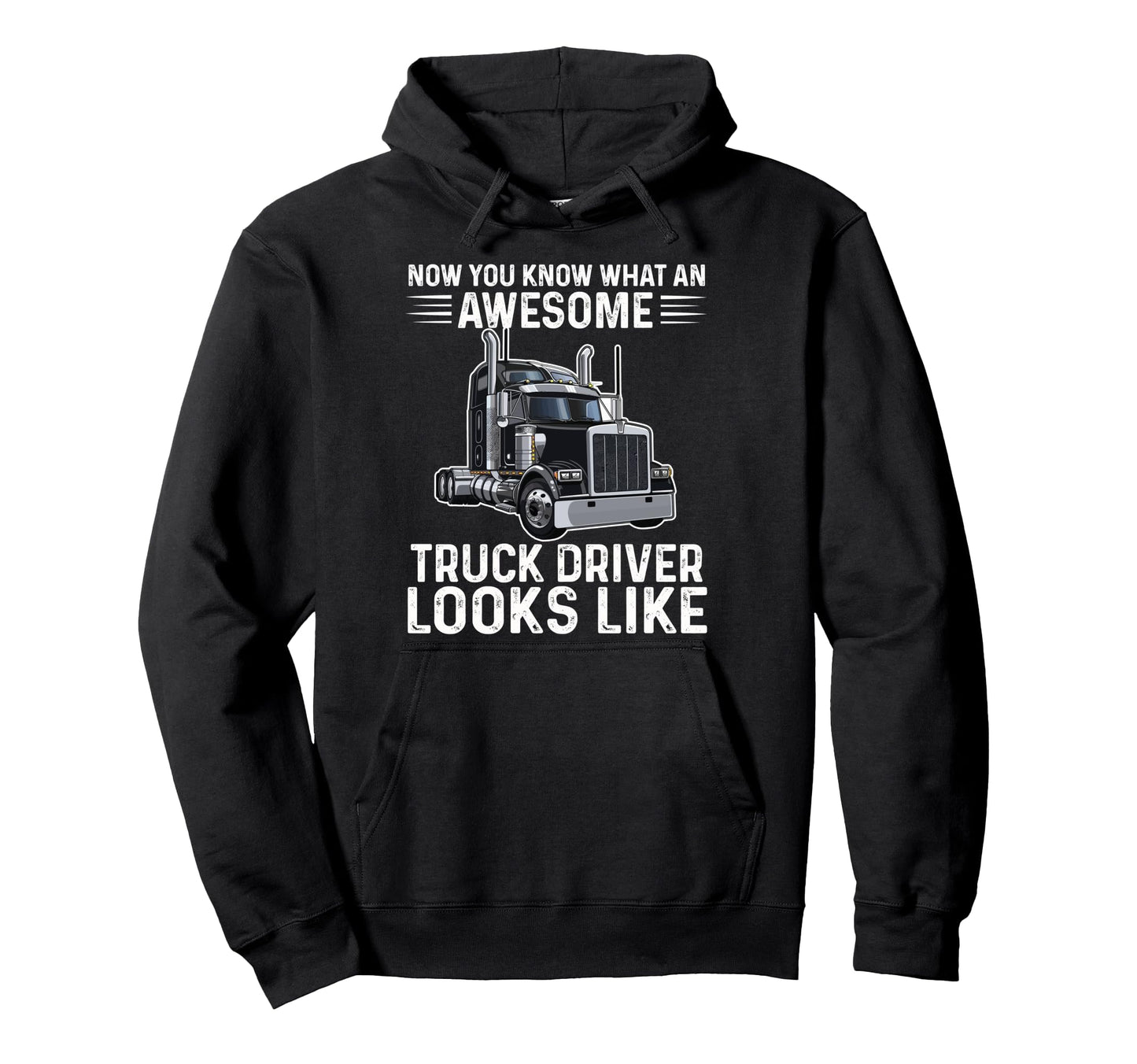 Awesome Truck Driver Trucker Dad Hoodie - Minimalist Print for Adults - T-Shirt, Sweatshirt, Hoodie