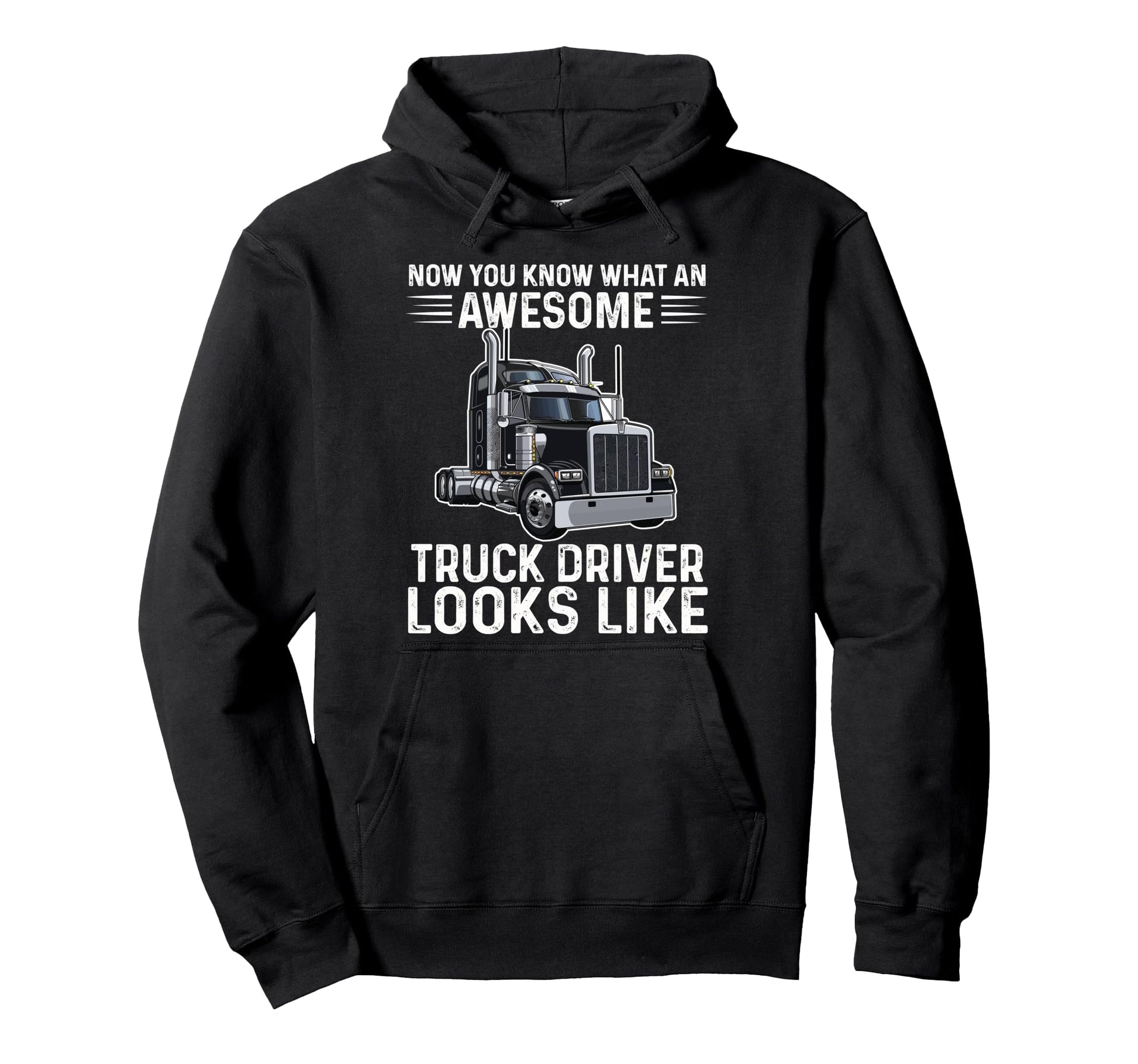 Awesome Truck Driver Trucker Dad Hoodie - Minimalist Print for Adults - T-Shirt, Sweatshirt, Hoodie