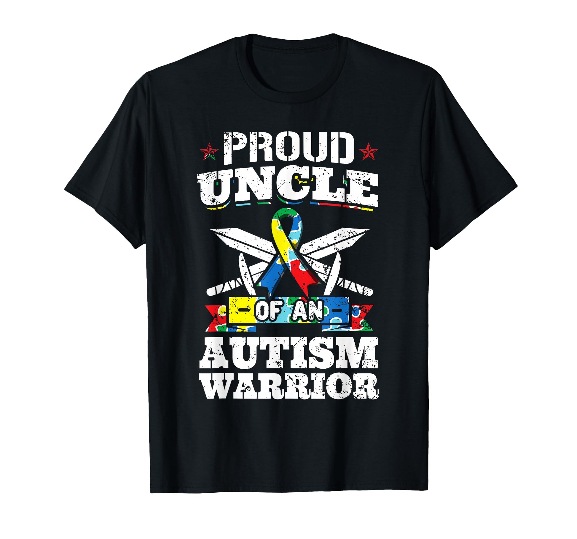 Proud Uncle Autism Warrior Autistic T-Shirt - Graphic Print Unisex - T-Shirt, Sweatshirt, Hoodie