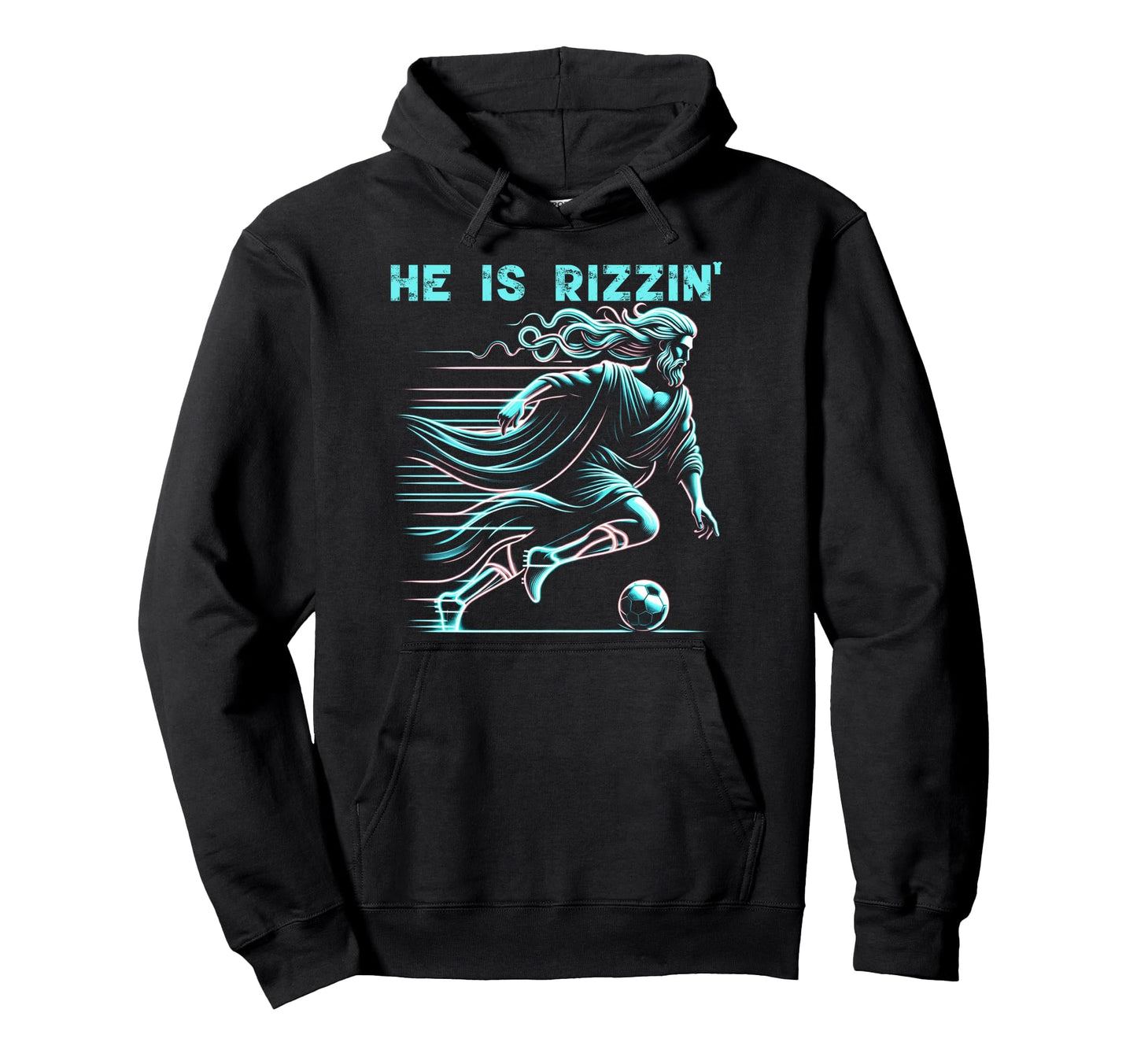 He Is Rizzin Religious Christian Hoodie - Minimalist Print for Adults - T-Shirt, Sweatshirt, Hoodie